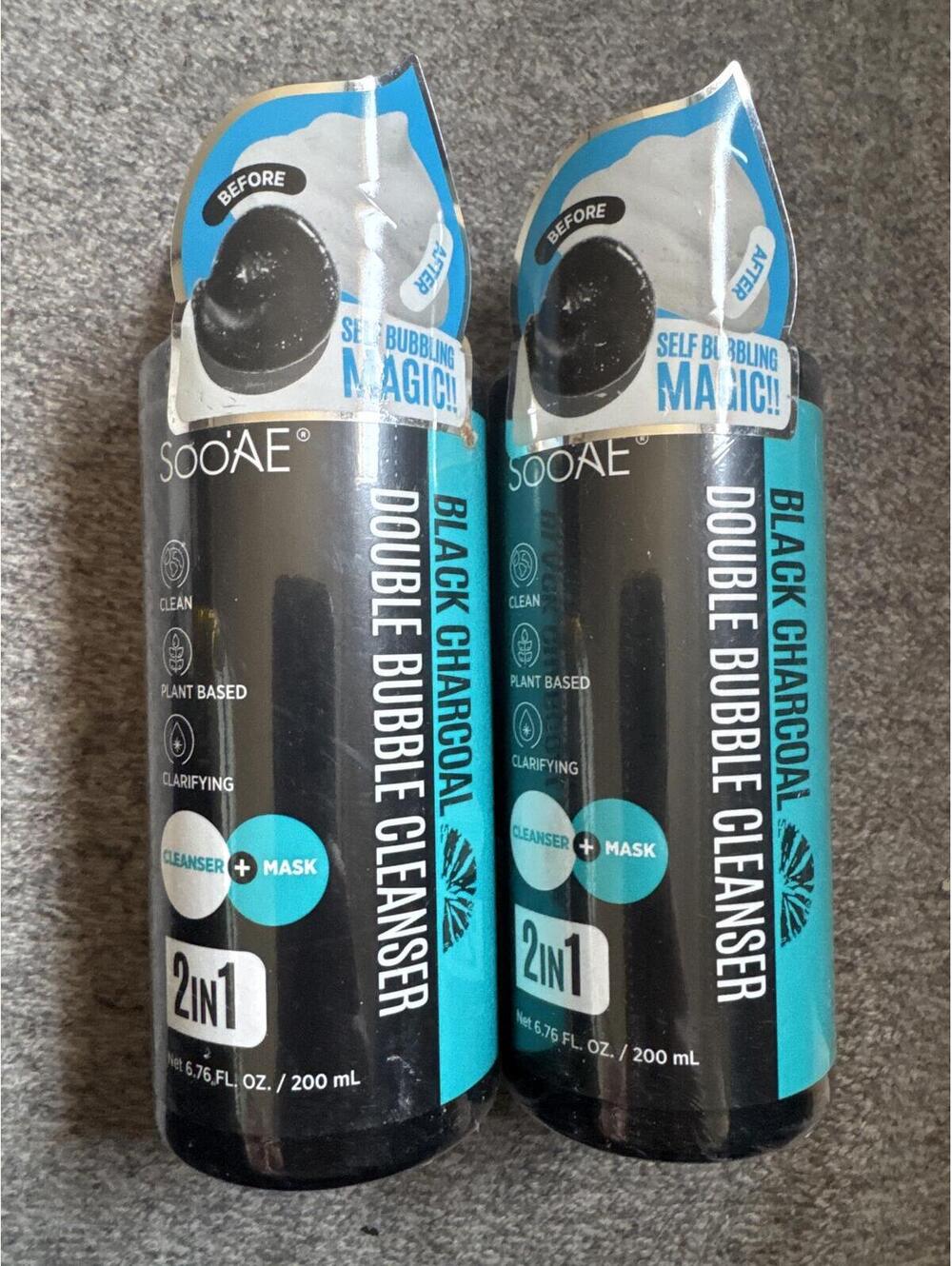 Soo'Ae Black Charcoal Double Bubble Cleanser 2in1 Mask + Cleansers